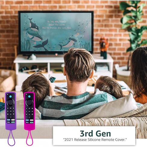 2 Pack Fire stick Remote Cover, Silicone Protective Case for FireTV Stick 3rd Gen 4K Streaming/4K Max Alexa Voice Amazon Smart TV 2021 Released Anti Slip Remote Sleeve (Purple not Glow +Rose not Glow) in Saudi Arabia
