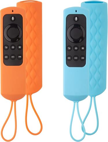 2 Pack Fire stick Remote Cover, Silicone Protective Case for FireTV Stick 3rd Gen 4K Streaming/4K Max Alexa Voice Amazon Smart TV 2021 Released Anti Slip Remote Sleeve (Purple not Glow +Rose not Glow) in Saudi Arabia
