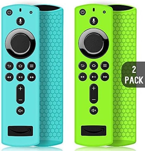 2 حزمة من حافظة جهاز التحكم عن بعد / غطاء لجهاز Fire TV Stick 4K، حامل سيليكون واقٍ خفيف الوزن ومضاد للانزلاق ومضاد للصدمات لمكعب تلفزيون النار / الجيل الثالث الجديد تمامًا من الجيل الثاني جهاز التحكم عن بعد الصوتي Alexa - تركواز، أخضر in Saudi Arabia