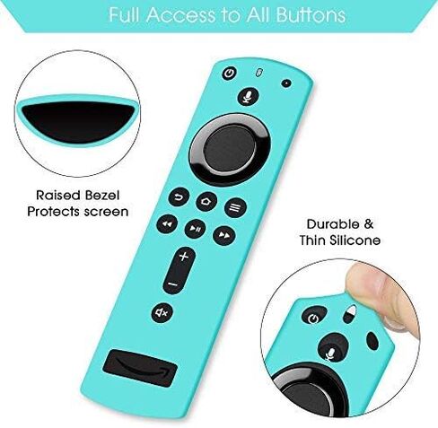 2 حزمة من حافظة جهاز التحكم عن بعد / غطاء لجهاز Fire TV Stick 4K، حامل سيليكون واقٍ خفيف الوزن ومضاد للانزلاق ومضاد للصدمات لمكعب تلفزيون النار / الجيل الثالث الجديد تمامًا من الجيل الثاني جهاز التحكم عن بعد الصوتي Alexa - تركواز، أخضر in Saudi Arabia