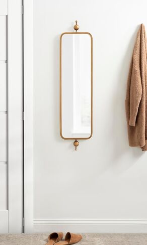 Kate and Laurel Kasota Slim Panel Wall Mirror, 9 x 36, Antique Gold, Glam Tall Mirror Wall Decor for Use as Skinny Entryway Mirror or Decorative Bedroom Mirror in Saudi Arabia