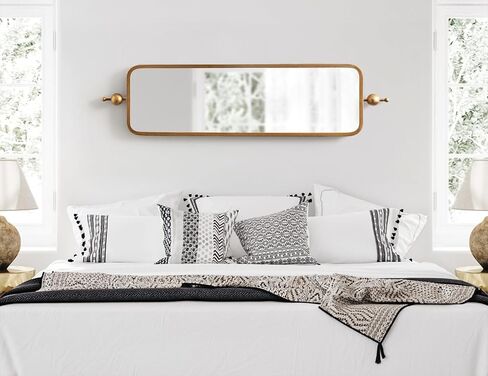 Kate and Laurel Kasota Slim Panel Wall Mirror, 9 x 36, Antique Gold, Glam Tall Mirror Wall Decor for Use as Skinny Entryway Mirror or Decorative Bedroom Mirror in Saudi Arabia