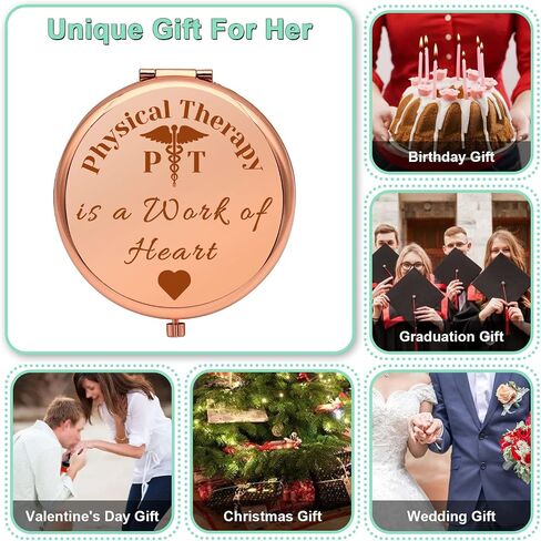 Physical Therapist Gifts PT Thank You Gifts Compact Makeup Mirror for PT Doctor Physical Therapy Appreciation Gift Physical Therapy Student Gifts Folding Makeup Mirror Birthday Retirement Gifts in Kuwait