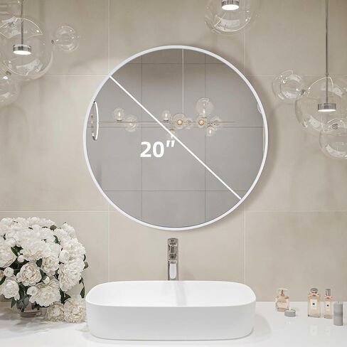 24 Inch Round Mirror, Black Round Mirror, Round Wall Mirror Aluminum Frame, Round Bathroom Mirror, Round Wall Mirror, Circle Mirrors for Wall, Living Room, Bedroom, Vanity, Entryway, Hallway in Saudi Arabia