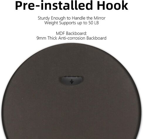 24 Inch Round Mirror, Black Round Mirror, Round Wall Mirror Aluminum Frame, Round Bathroom Mirror, Round Wall Mirror, Circle Mirrors for Wall, Living Room, Bedroom, Vanity, Entryway, Hallway in Saudi Arabia