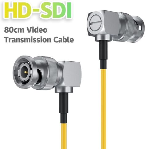 كابل Accsoon SDI، كابل HD SDI مقاس 80 سم مرن BNC بزاوية يمين لنقل الفيديو Andio لـ CineView SE/Quad/SeeMo Pro، بدون زمن انتقال، خالي من إعادة التدوير، سهل الاستخدام (أصفر) in Kuwait