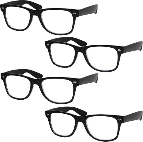 grinderPUNCH 4 Pairs Deluxe Reading Glasses Spring Hinge Stylish Readers with Rx Magnification in Saudi Arabia