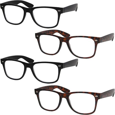 grinderPUNCH 4 Pairs Deluxe Reading Glasses Spring Hinge Stylish Readers with Rx Magnification in Saudi Arabia