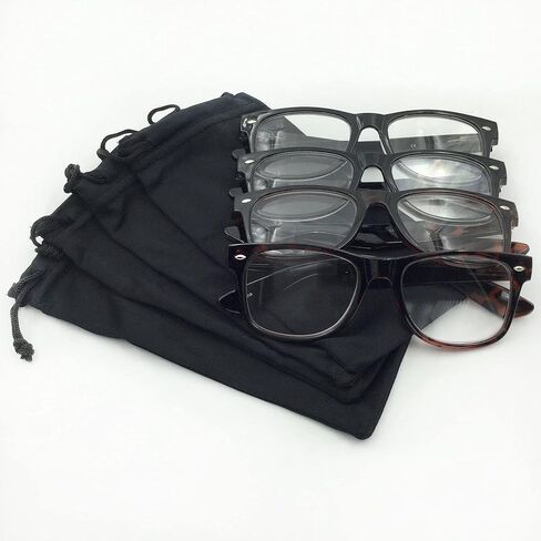 grinderPUNCH 4 Pairs Deluxe Reading Glasses Spring Hinge Stylish Readers with Rx Magnification in Saudi Arabia