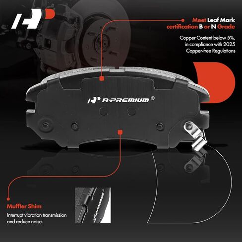 A-Premium 11.02 in (280mm) Front Drilled and Slotted Disc Brake Rotors + Ceramic Pads Kit Compatible with Select Hyundai and Kia Models - For Sportage/Sonata 05-10, Magentis/Optima 06-10, Tucson, Soul in Saudi Arabia