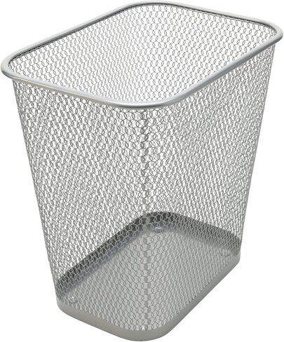 Ybmhome Steel Mesh Rectangular Open Top Waste Basket Bin Trash Can for Office Home 8x12x12 Inches 1042s-6 (6, Silver) in Saudi Arabia