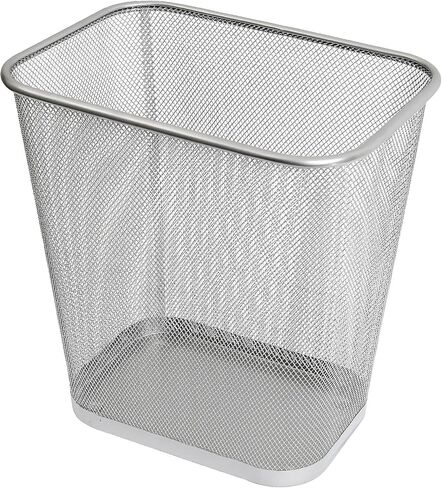 Ybmhome Steel Mesh Rectangular Open Top Waste Basket Bin Trash Can for Office Home 8x12x12 Inches 1042s-6 (6, Silver) in Saudi Arabia