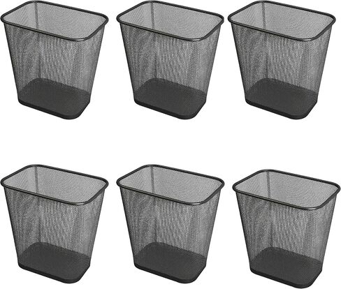Ybmhome Steel Mesh Rectangular Open Top Waste Basket Bin Trash Can for Office Home 8x12x12 Inches 1042s-6 (6, Silver) in Saudi Arabia