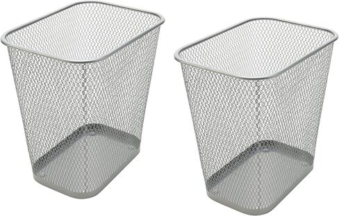 Ybmhome Steel Mesh Rectangular Open Top Waste Basket Bin Trash Can for Office Home 8x12x12 Inches 1042s-6 (6, Silver) in Saudi Arabia
