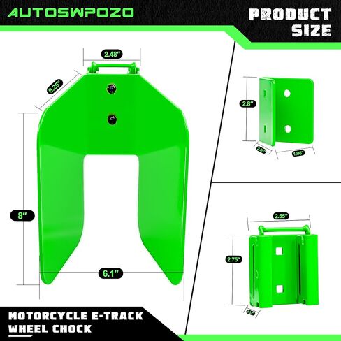 Motorcycle E-Track Wheel Chock, Mount Motorcycle, Bike and Dirt Bike in Enclosed Trailers, Trucks, and Warehouse with E-Track, Fit Tires up to 6" Wide, E Track Accessories, 1 Pack (Black) in Saudi Arabia