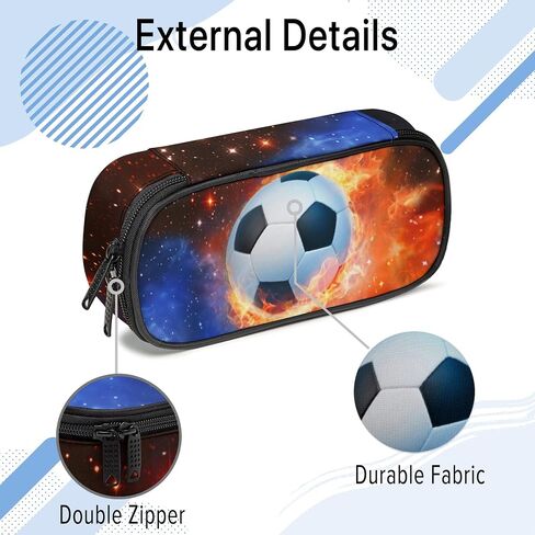 Soccer Pencil Case, Cool Pencil Box for Boys Girls Kids, Large Capacity Pencil Pen Bag with Zipper, Multifunction Pencil Pouch for School Student Teen in Saudi Arabia
