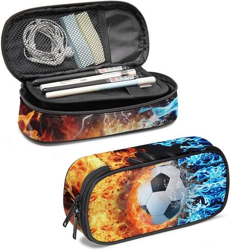 Soccer Pencil Case, Cool Pencil Box for Boys Girls Kids, Large Capacity Pencil Pen Bag with Zipper, Multifunction Pencil Pouch for School Student Teen in Saudi Arabia