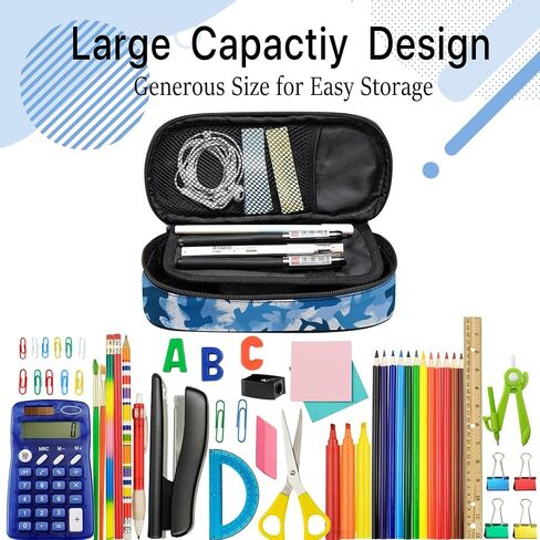 Soccer Pencil Case, Cool Pencil Box for Boys Girls Kids, Large Capacity Pencil Pen Bag with Zipper, Multifunction Pencil Pouch for School Student Teen in Saudi Arabia