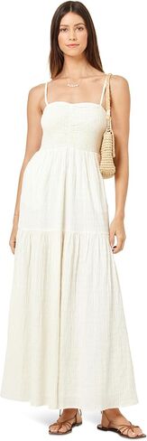 L*Space Mallorca Dress for Women, Full Length Maxi with Adjustable Straps, Tiered Skirt, Chic Dress for Vacation, 100% Cotton in Saudi Arabia