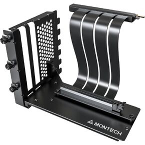 VGM 2 Vertical GPU Mounting Kit, High-Speed PCIE 4.0 x 16 Riser Cable, 244mm Flexible Extender Card with 90-Degree Extension Port, Only Support 7 PCIe Slots Full-Break, 3 Slots GPU Holder - Black