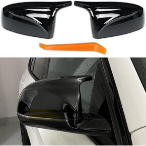 Car Side Mirror Covers Caps Replacement for 2007-2013 BMW X5 E70 X6 E71 Exterior Carbon Fiber Accessories Tuning Body Parts & Trim - M Style, 1 Pair (Left-Right)