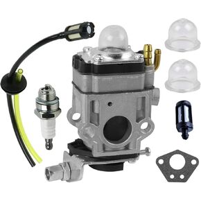 FLYPIG 15Mm Carburetor Primer Bulb Spark Plug Kit For 43Cc 47Cc 49Cc 50Cc 2-Stroke X1 X2 X3 R1 Cateye X7 FS529 FS509 Z600 Mini Pocket Bike Quad Atv Dirt Bike Super Gas Scooter C1 FS513 Chopper