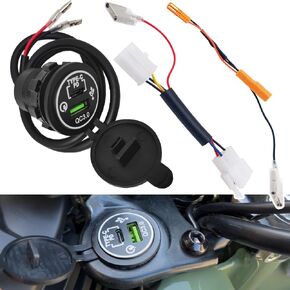 Fit for Trail 125 CT125 Hunter Cub 2019-2024 Motorcycle Quick Charge 3.0 Type-c PD Dual USB Charger Kit with Adapter Wire Harness