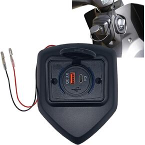 مناسب لشاحن هاتف USB أسود مقاوم للماء للدراجات النارية Super Cub 125 C125 2019-2024، شحن سريع 12 فولت 3.0 Type-c PD طقم منفذ USB مزدوج محول شاحن USB in Kuwait