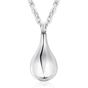XIUDA Teardrop Urn Necklace Memorial Cremation Jewelry Ashes Keepsake Urns Pendant Necklace for Ashes