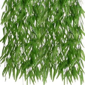 50PCS Artificial Vine Wicker Rattan Faux Willow Greenery Plant Garland Fake Wicker Twig for Jungle Party Supplies Garden Wedding Christmas Windowsill Balcony Courtyard Decor