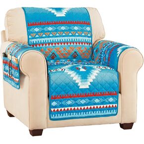 Collections Etc Quilted Turquoise Southwest Aztec Furniture Cover