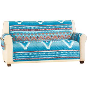 Collections Etc Quilted Turquoise Southwest Aztec Furniture Cover
