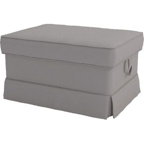 Cotton Ektorp Ottoman Cover Replacement is Custom Made Slipcover for IKEA Ektorp Footstool Cover(Light Gray Ottoman)