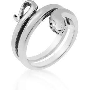 AeraVida Rare Snake Wrap Around .925 Sterling Silver Ring | Nature and Animal Inspired Silver Ring for Women | Serpent Ring for Anniversary Jewelry Gift