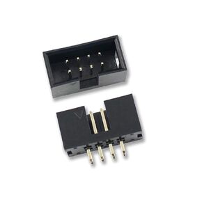 10 pcs. 2.54mm 2x4 Pin 8 Pin Straight Male Shrouded PCB Box Header IDC Socket