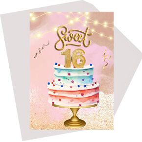 16th Birthday Card for Her, Sweet 16 Birthday Card, Sweet 16 cards for girls, Sweet 16 gifts for granddaughter