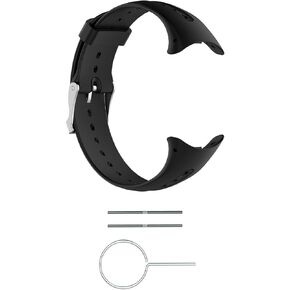 FitTurn Band Compatible with Garmin Swim Watch Bands Replacement Soft Silicone Black Watch Band Sports Strap Wristband Compatible with Garmin Swim Watch