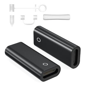 AGVEE 2 Pack Charging Adapter for Apple Pencil 1st Generation, Female to Female Connector Charger Coupler Enables Apple Pencil 1st Gen Match iPad 10, Silver