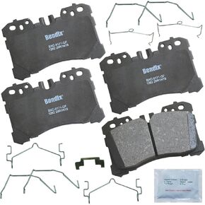 Bendix Priority 1 Ceramic Front Disc Brake Pad Set for Lexus LS460 2010-2007, LS460 2017-2012, LS600h 2010-2008, LS600h 2016-2012 - (CFC1282)