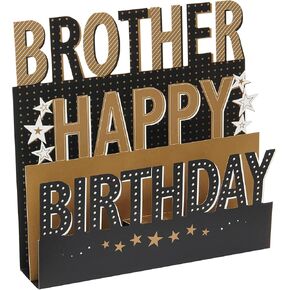 UK Greetings Birthday Card for Brother - Sentimental Design, Black, 149mm x 229mm