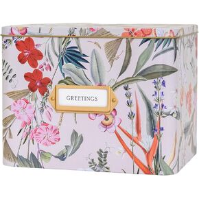 Greeting Card Organizer and Storage Box with Dividers, Cards, and Envelopes | Greeting Card Keeper, Notecard Box, Birthday Card Organizer (Wildflower)