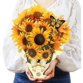 Forever Flower Bouquet Paper Pop Up Cards, 3D Greeting Cards with Note Card and Envelope for Women, Mothers Day, Holiday, Birthday, Wedding (Lilies Screen) in Saudi Arabia