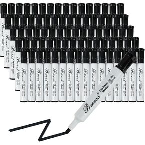 Black Dry Erase Markers, Low-Odor, 80 Count, Chisel tip, Perfect for Writing on Whiteboards, Dry-Erase Boards, Glass, School Office Supplies