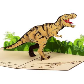 T Rex Dinosaur Birthday Card by Devine Popup Cards | 3D Cards Pop Up Birthday Cards Kids Dad Husband | Pop Up Greeting Cards | Funny 3D Card | Love Father Boy Son