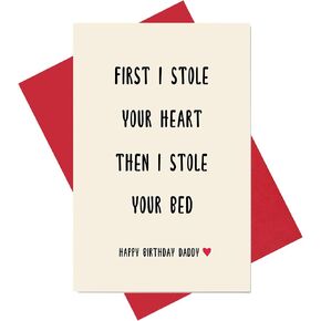 Funny Birthday Card for Dad, Daddy Card, Happy Bday Greeting Card for Father, Stole Your Heart Card