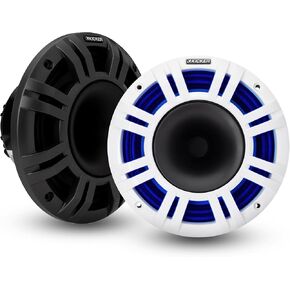 KICKER 48KMXL8 8" 4-Ohm RGB LED KMXL Horn-Loaded Marine Coaxial Speakers, Pair