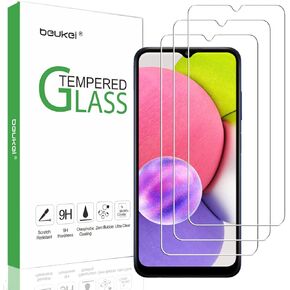 beukei (3 Pack) Compatible for Samsung Galaxy A03s / Galaxy A03 Core/Galaxy A03 Screen Protector Tempered Glass, Touch Sensitive,Case Friendly, 9H Hardness