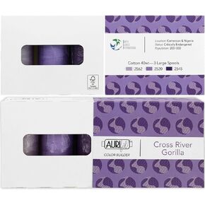Aurifil Thread Color Builder 2021 Endangered Species Awareness Series - 3 Large Spools of 40wt Cotton Thread 1,094 Yards Each in Colorway (African Wild Dog Yellow, 2105-2115 - 1135