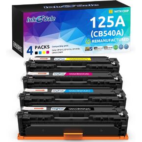 INK E-SALE Remanufactured Toner Cartridge Replacement for HP 125A CB540A CB541A CB542A CB543A Canon 116 Toner 4 packs Set for HP LaserJet CP1215 CP1518ni CP1515n CM1312nfi CM1312 MFP Printer