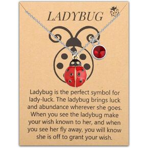 PLITI Ladybug Lover Gift Good Luck Ladybug Gift Ladybug Symbol Gift Red Ladybug Necklace For Animal Lover